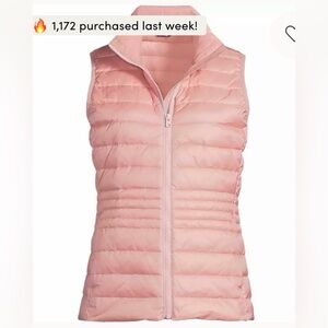 Women's  plus Land End packable Down vest 1x NWT